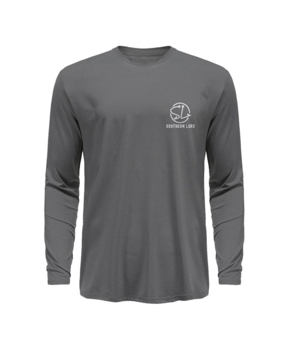 New Southern Lure Youth Long Sleeve UV50 Performance Tee Shirt Gray Size Small